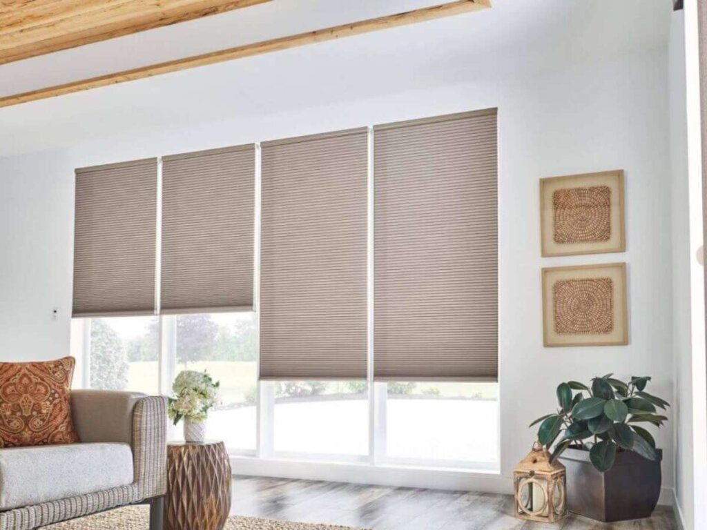 cellular shades | living room window treatments