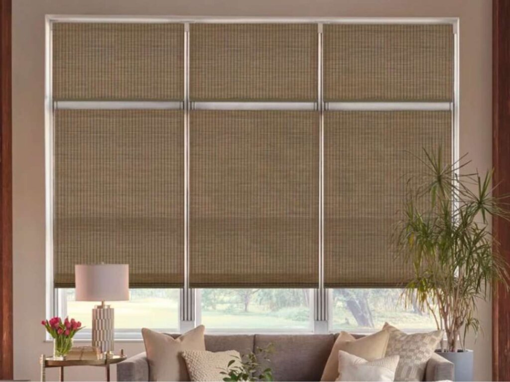 woven shades | living room window treatments