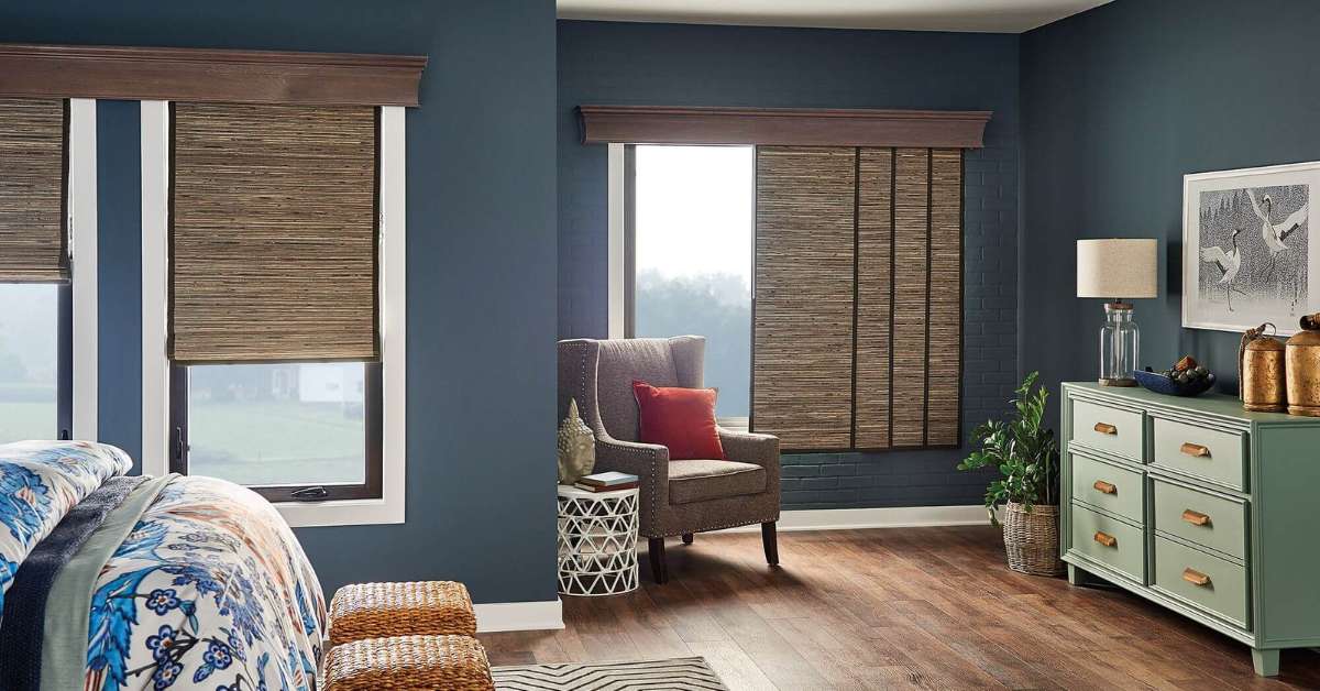 Natural woven shades adding style and texture to a room